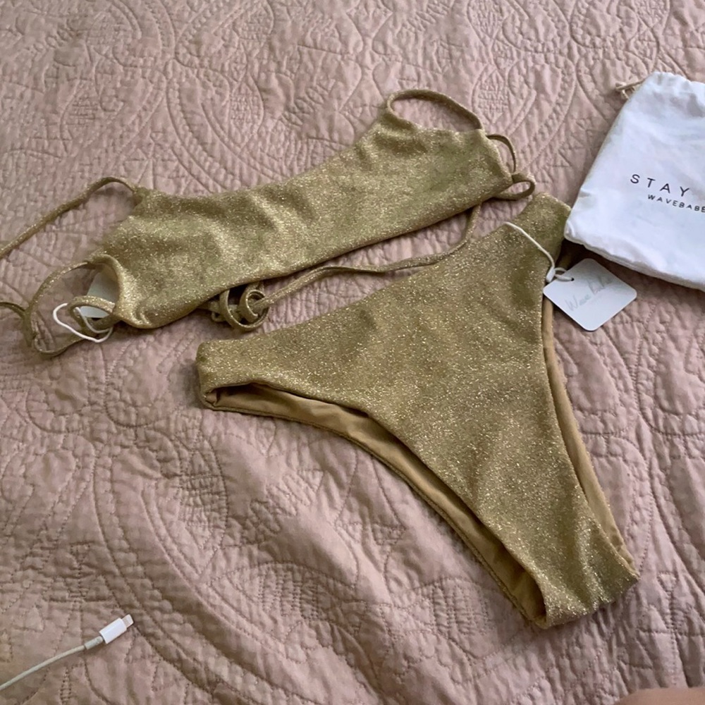 Gold shimmer Wave Babe Swimwear